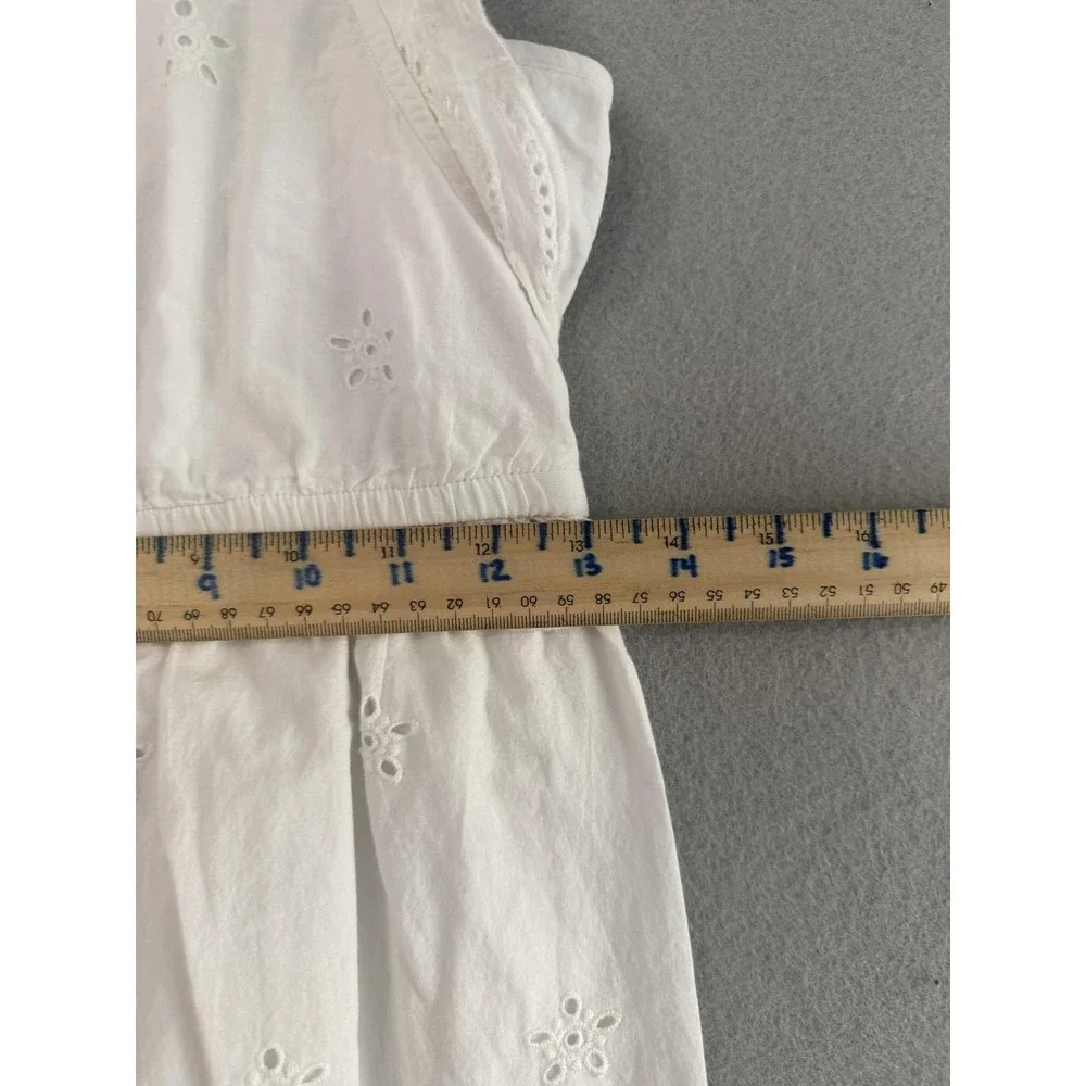 Justice Dress Girls 12 White Eyelet Lace Sleeveless Long Cotton Summer Sundress